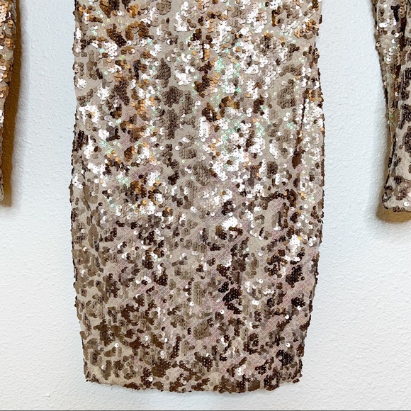 Dress The Population Bodycon Sequin Low Back Mini Dress Size Small - Picture 3 of 13